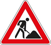 Set mit Verkehrszeichen Achtung Baustelle Set mit Verkehrszeichen Achtung Baustelle